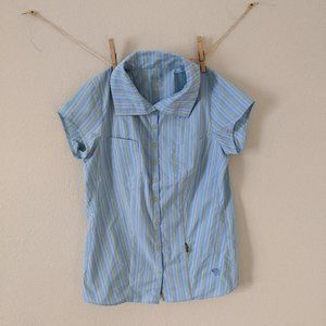 Mountain Hardwear Blue Sriped Hiking Shirt